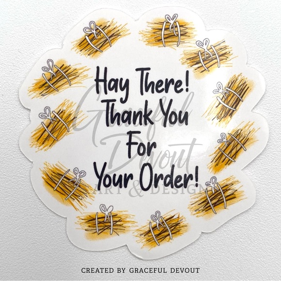 Hay There! Thank You For Your Order! - 2" (inches) (96ct.)  [GD165-96] - Picture 1 of 3